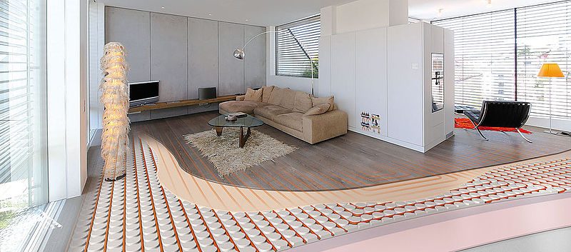 Variotherm Trockenbau-Fußbodenheizung mit 20 mm Aufbau Variotherm Fußbodenheizung im Trockenbau